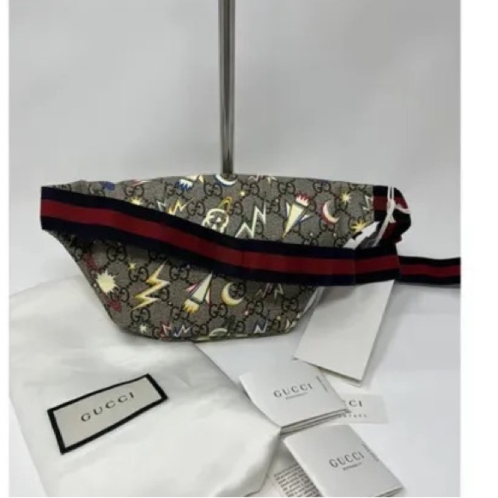 Gucci Gg Supreme Monogram Childrens Space Print Coated Canvas Shoulder Belt bag - Picture 4 of 8